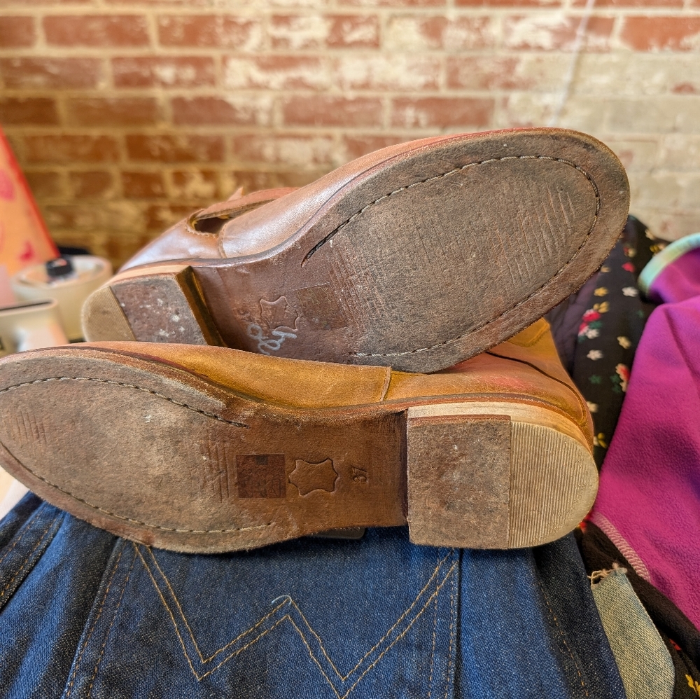 Free People Brown Leather Ankle Boots - Picture 4 of 4